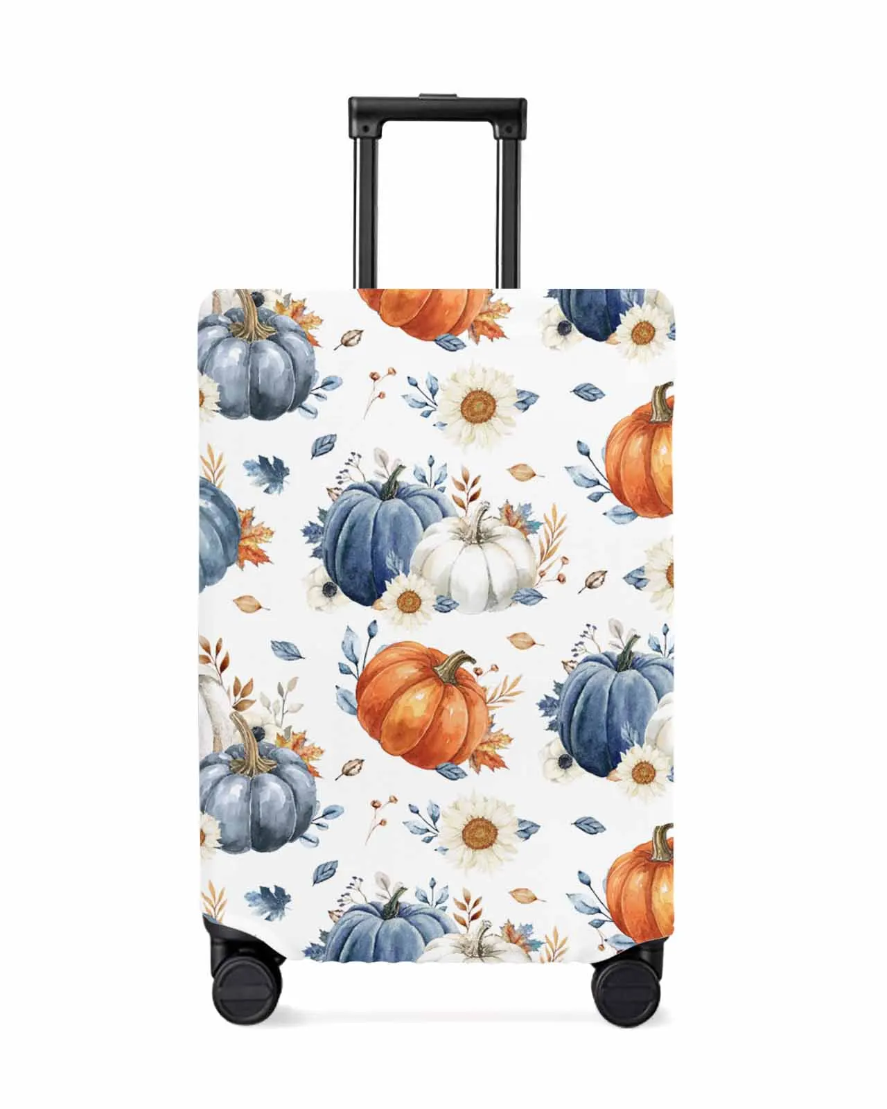 

Thanksgiving Autumn Leaves Sunflower Pumpkin Stretch Suitcase Protector Baggage Dust Case Cover For 18-32 Inch Travel