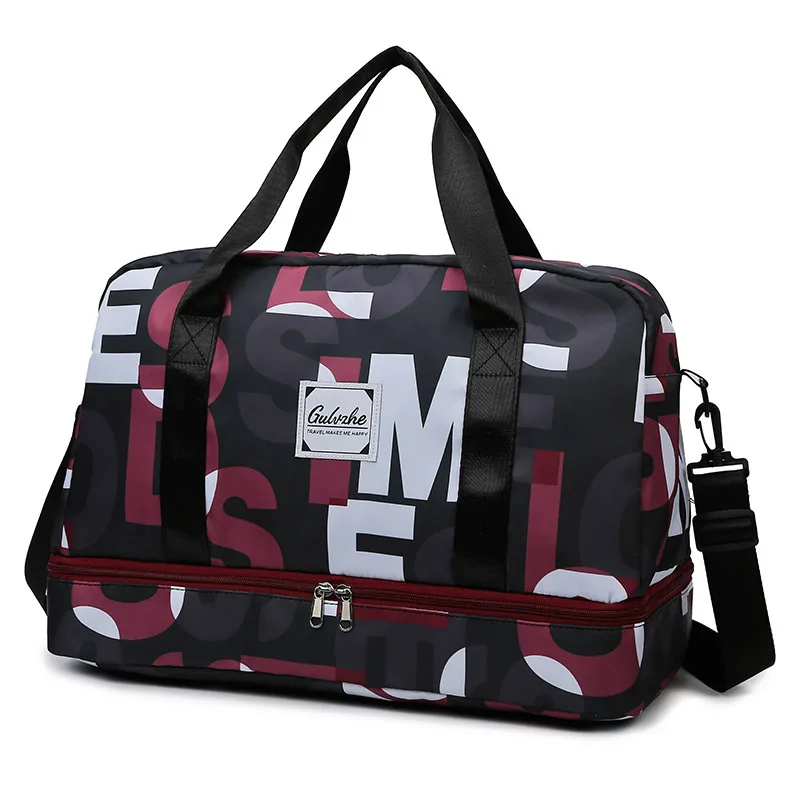 Новая сумка для фитнеса, новинка 2025, простая модная повседневная портативная дорожная сумка с буквенным принтом для йоги, большая вместительная сумка для багажа