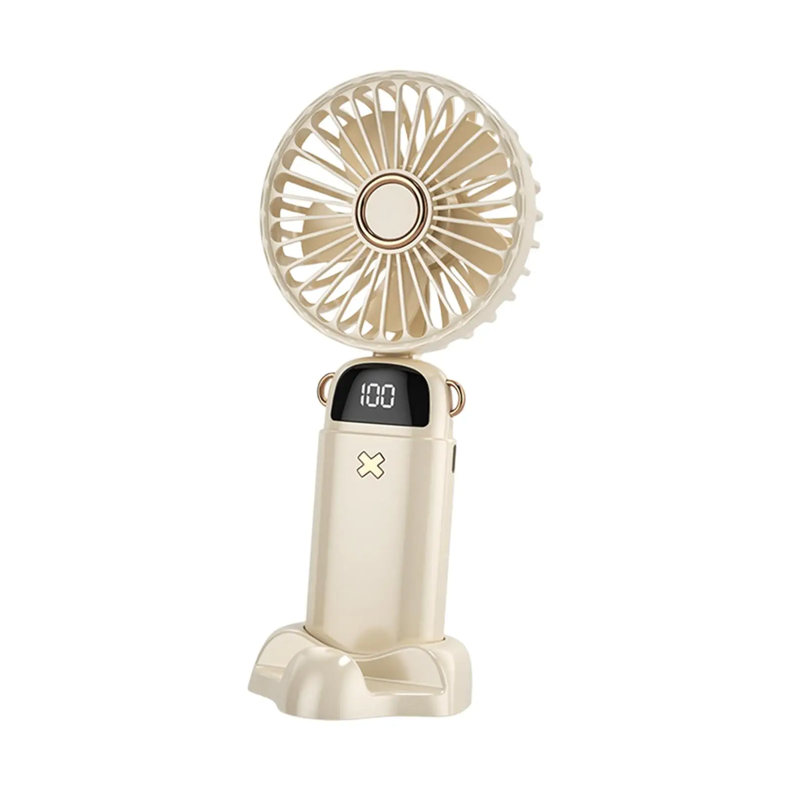 Mini Portable Fan Personal Small Desk Fan 5 Speeds with Base USB Rechargeable Handheld Fan for Outdoor Girl Travel Beach