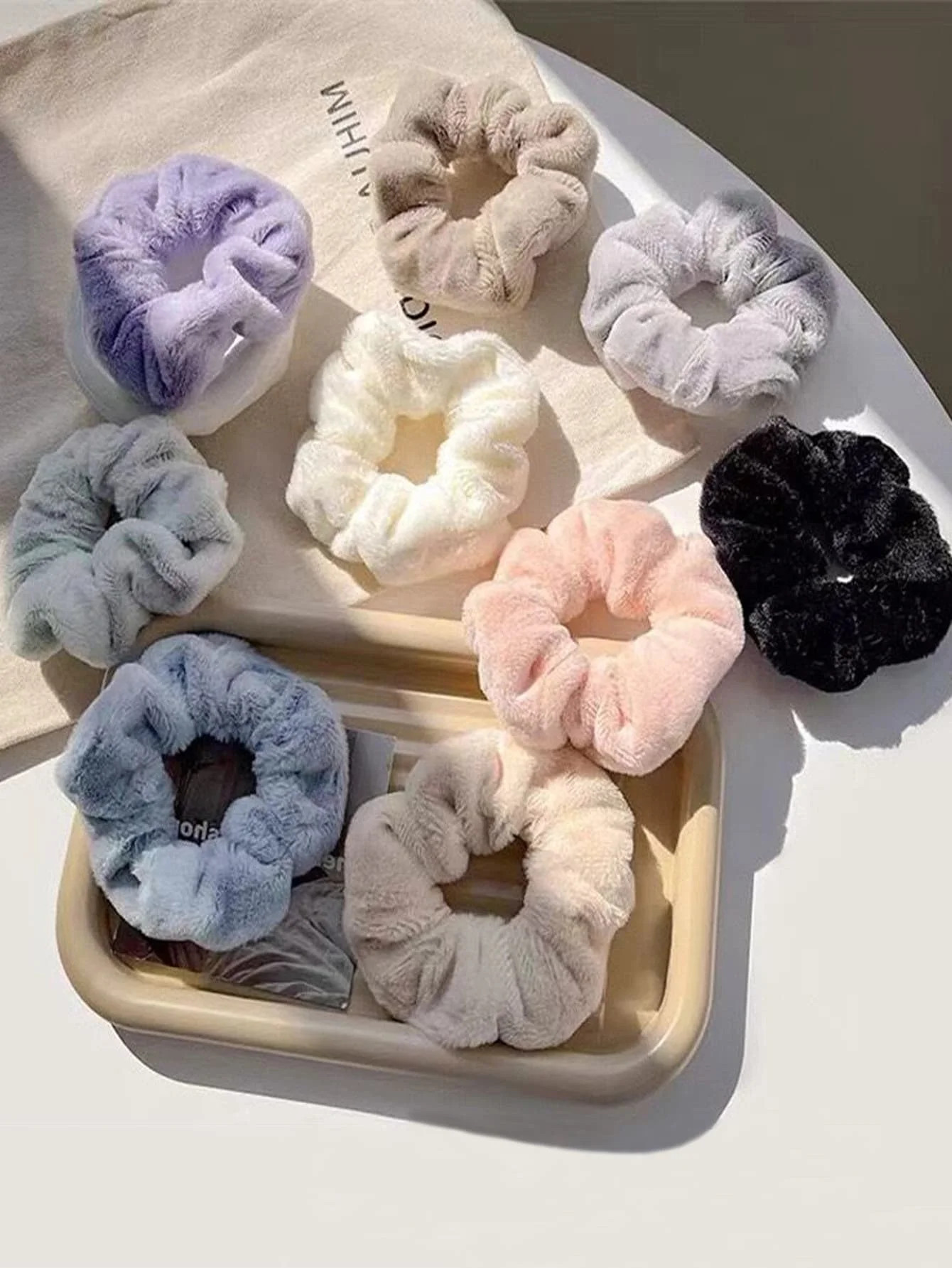 

7pcs Women's Winter Rabbit Solid Color Hair Accessories Set Including Hair Scrunchy, Hair Ties, Suitable For Daily Use, Makeup, Hairstyling, And Matching With Clothes Cute, School Scrunchies, Casual Ponytail Head Accessories Elastic Band Hair Rubber Bands