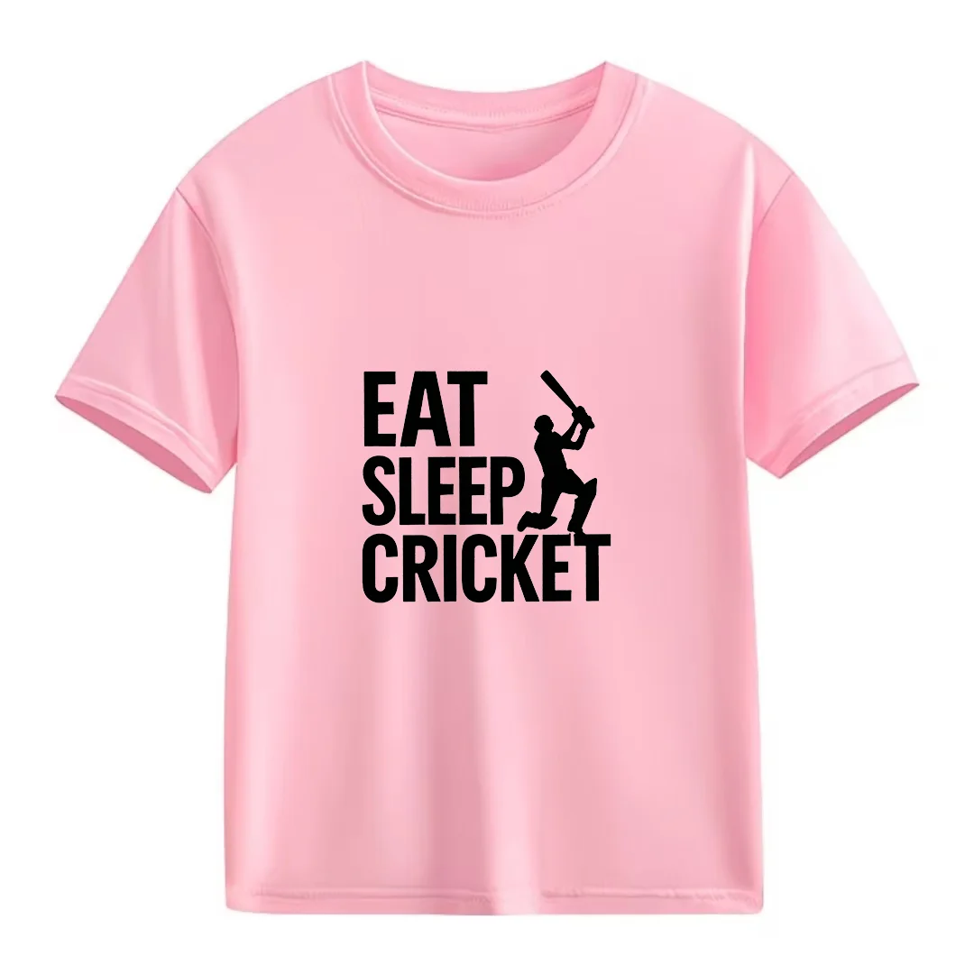 at Sleep Cricket T-shirt Boys Girls Casual Short Sleeve Tee Cricket Lover Gift Kids Cotton T Shirt Sports Tops