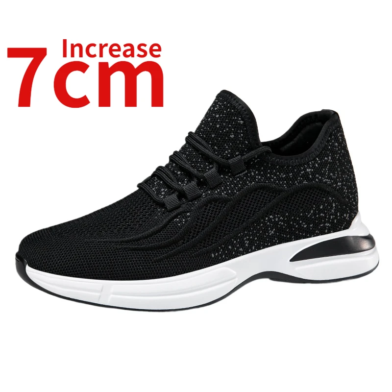 

Height Increased 7cm Thick Soled Sports Shoes for Men's Spring/Summer Breathable Mesh Trendy Casual Shoes Elevated Sneakers Male