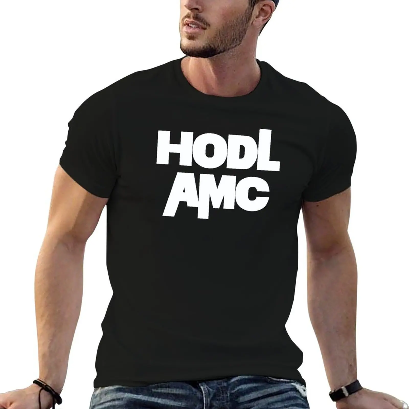 

Hodl AMC Ape T-Shirt man t shirt cotton cotton t shirts man 100% T-Shirt