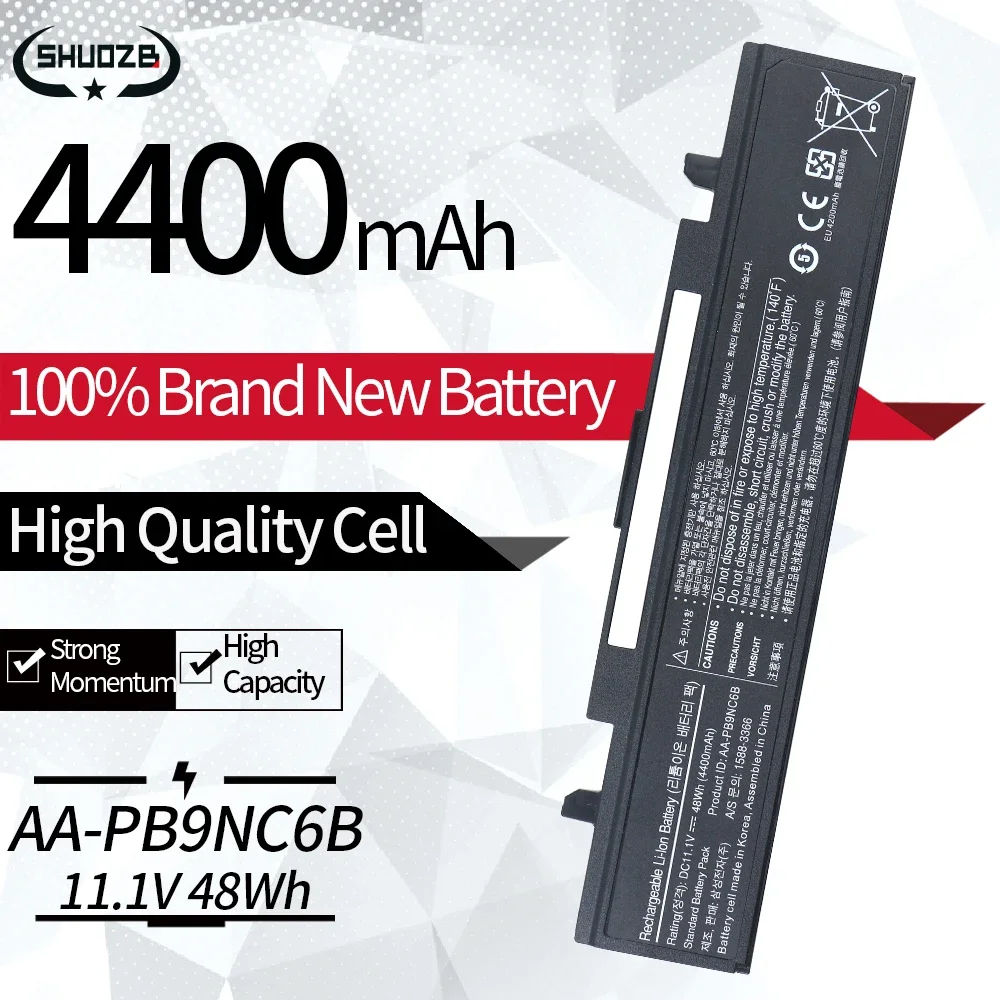 Nueva batería del ordenador portátil para Samsung NP350V5C NP350U5C NP350E5C NP355V5C NP300V5A RV508 R428 R580 AA-PB9NS6B AA-PB9NC6B AA-PB9NC6W
