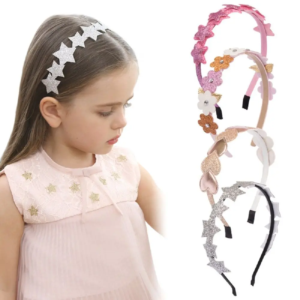 Sequin Sweet Flower Princess Gift Cherry Heart Girls Headbands Hairbands Hair Hoop Headdress