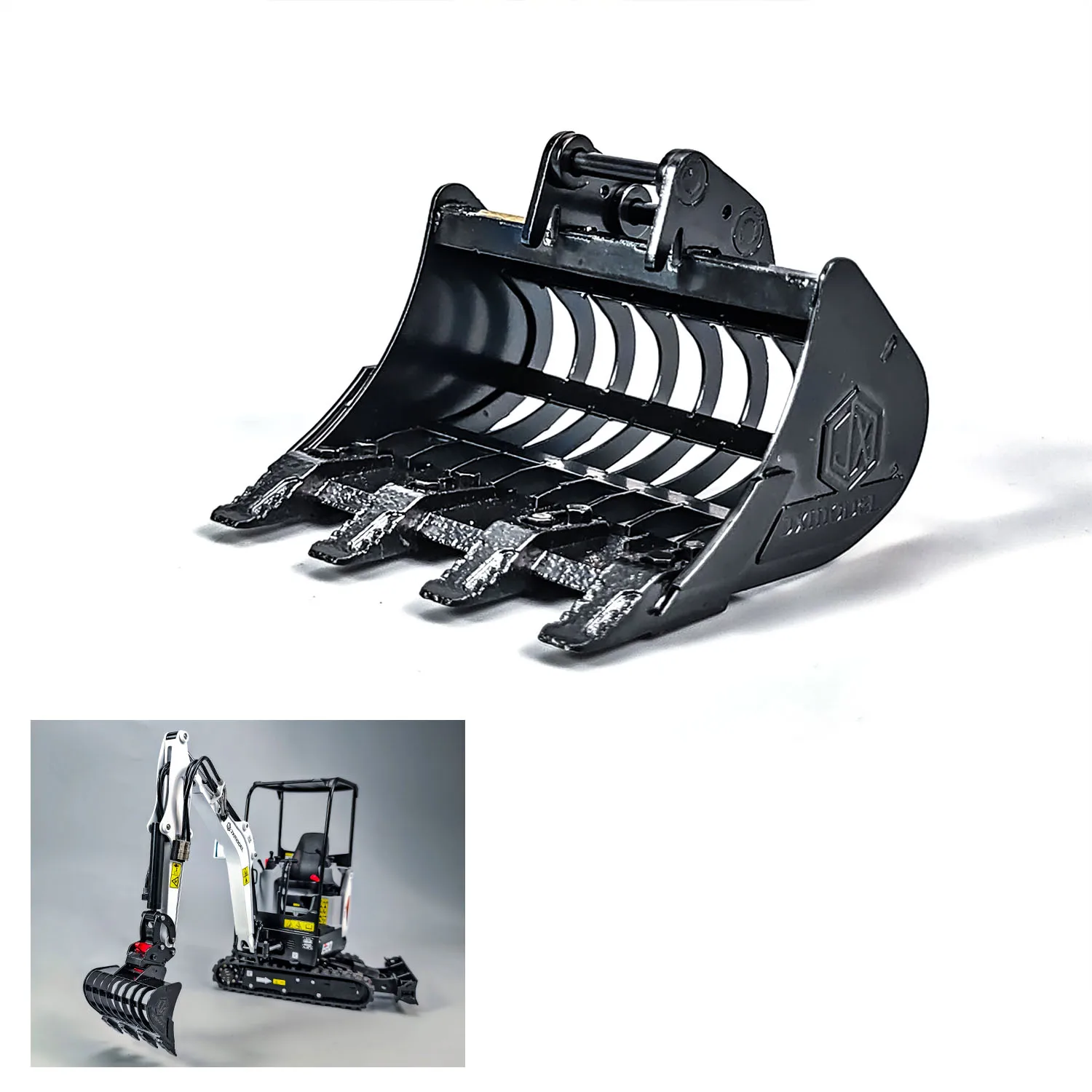 Parts Metal Ripper Rake Grille Leveling Beam Bucket Spare for Toy JX Model 1/14 E20 RC Hydraulic Excavator Remote Control Digger