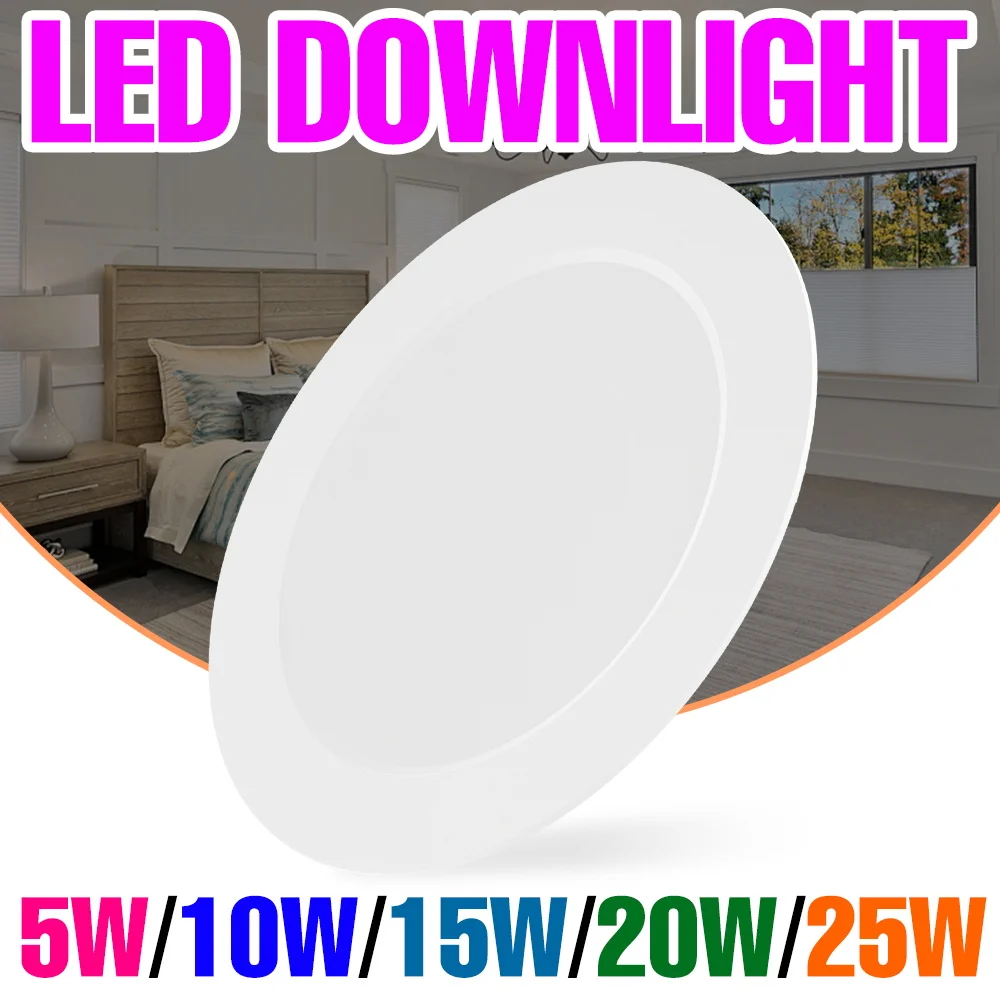 25W LED 220V Downlight Round Recessed Ceiling Lamp Indoor Spotlights For Home Kitchen Study Room Foyer Study Soft Lighting 220V