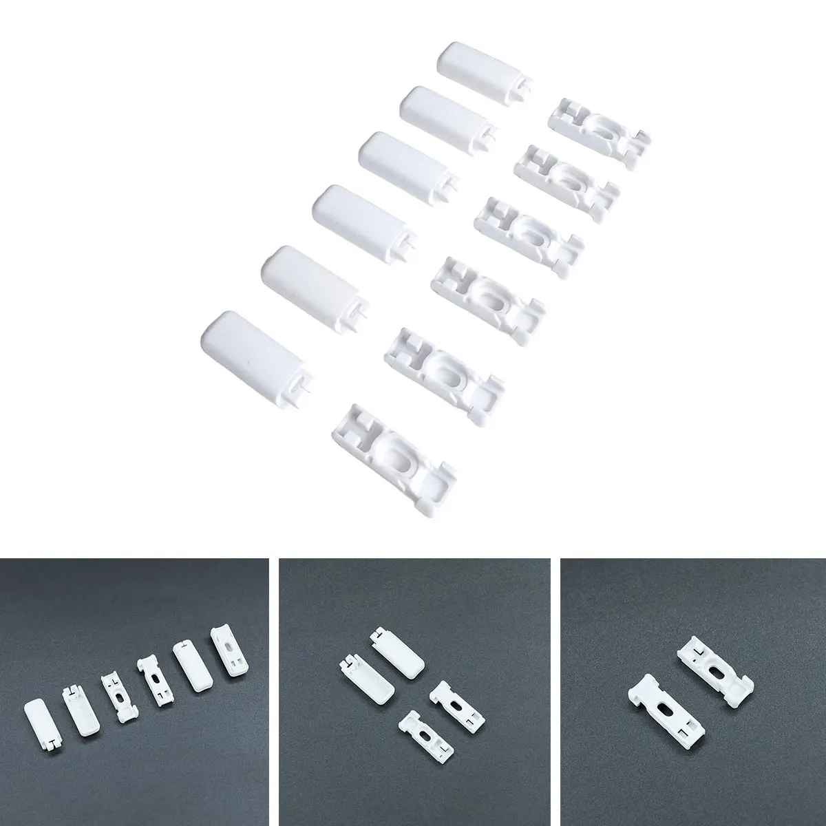 6Sets Pleated Blind Spare Parts Clamp Carriers Tensioned Pleated Blinds For Adhesive Carriers And Front Adhesive Plates