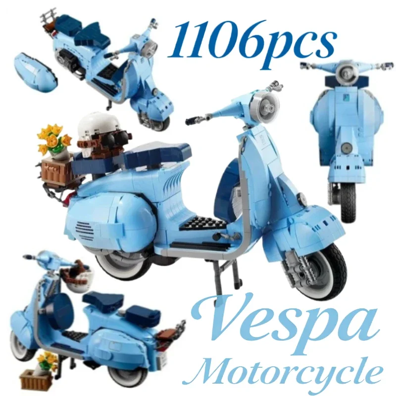 Blocs de construction techniques de vacances romaines Vespas 125 pour MOTO, modèle de MOTO de ville en briques MOC 10298, jouets à assembler, cadeaux pour enfants garçons, 96800