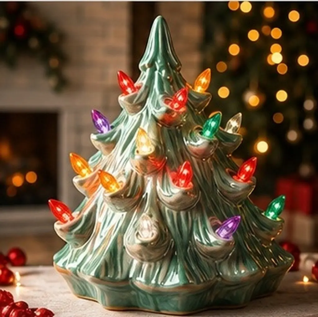 100Pcs Ceramic Christmas Tree Replacement Twist Plastic Lights Multicolor Mini Bulbs Vintage Holiday Decorations