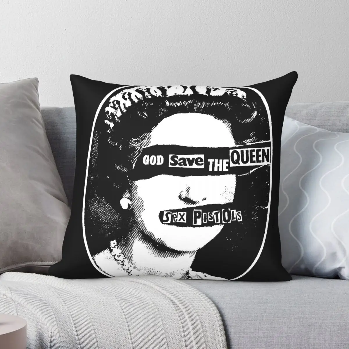 God Save The Queen Sex Pistols Pillowcase Polyester Linen Velvet Creative Zip Decor Pillow Case Room Cushion Case 45x45