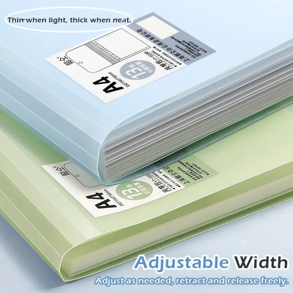 

13 Layers A4 File Folder Stretch Buckle Design Large Capacity Test Paper Storage Booklet Document Organizer School Office