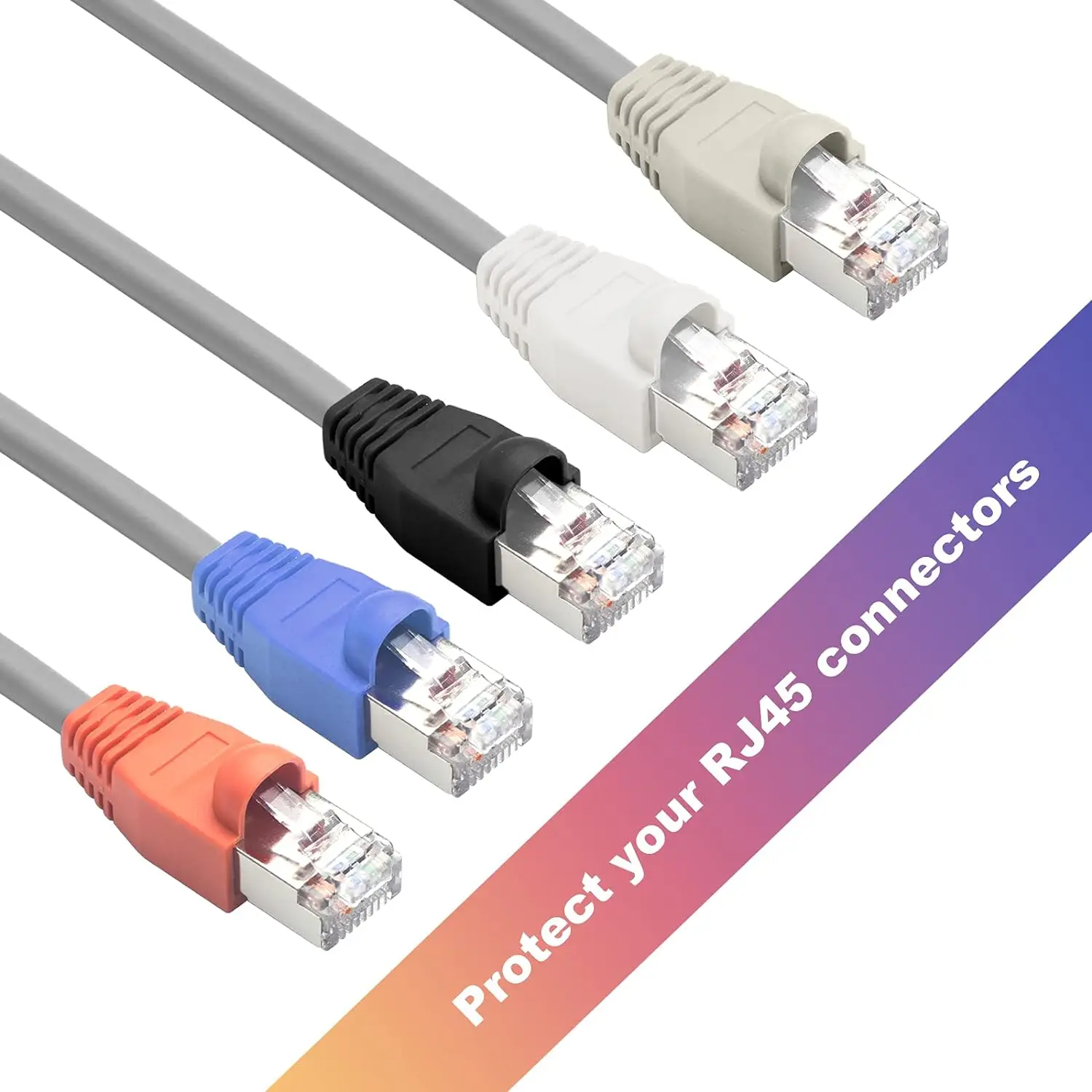 ZoeRax 100 Pack RJ45 CAT6 CAT6E CAT5 CAT5E Ethernet Network Cable Strain Relief Boots Cable Connector Plug Cover (OD 6.0mm)