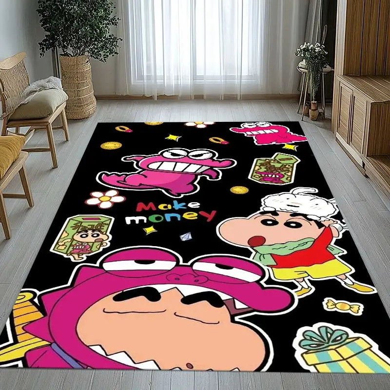 3D C-Crayon Shin-chans Cartoon Area Rug,Soft Non-Slip Carpet Mat for Living Room Bedroom Kids Playroom,Sofa Floor Rug,Home Decor
