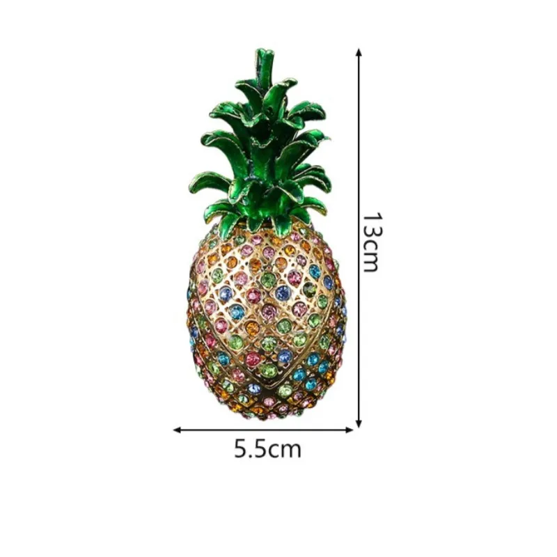 HoneyCherry Enamel - Colored Popular Crystal Handicrafts Home Decorations Full - Diamond Pineapple Metal Ornaments