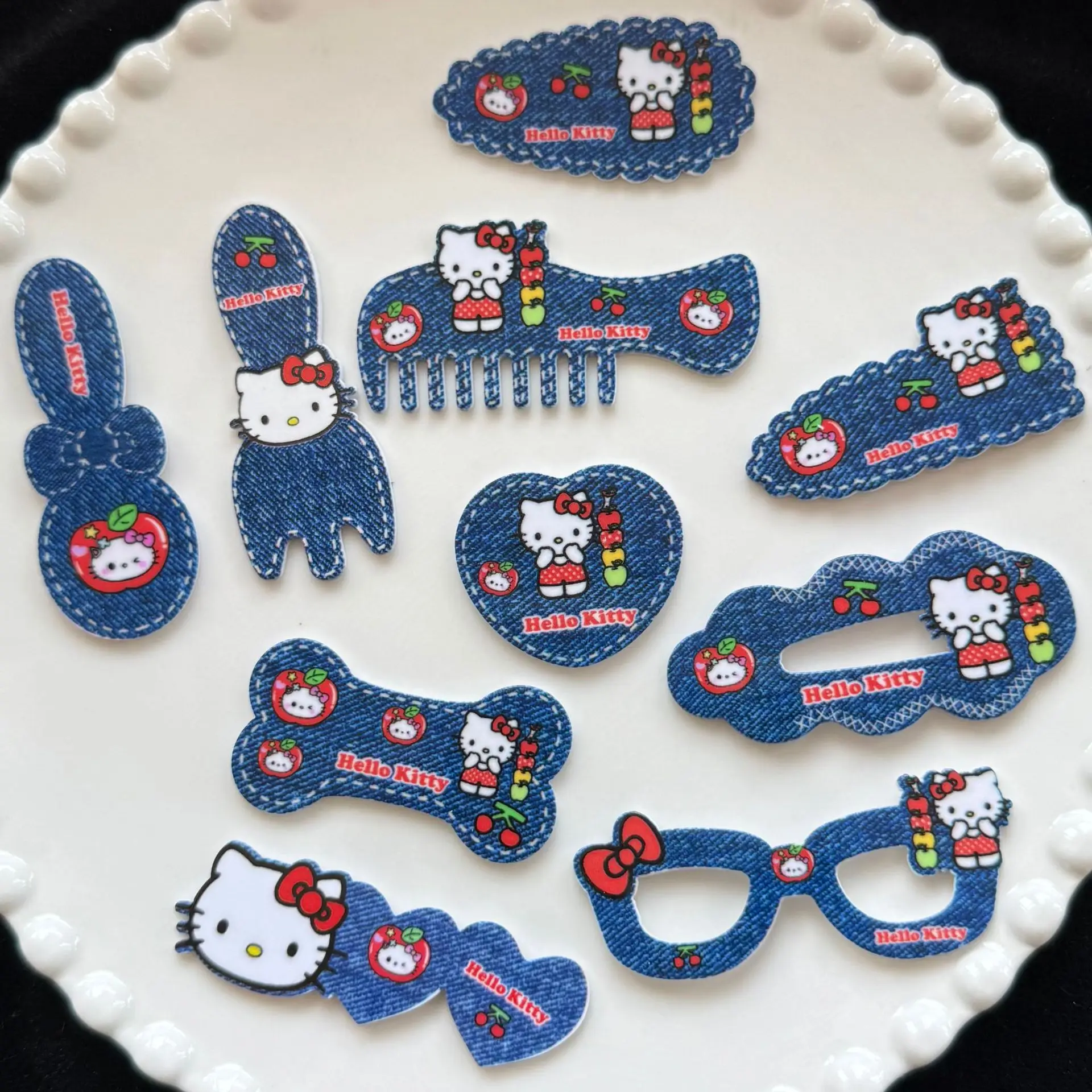 

Sanrio новая девушка ковбой Hello Kitty Cross Love Bone расческа акриловая нашивка заколка для волос «сделай сам» материал ручной работы аксессуары Рождество