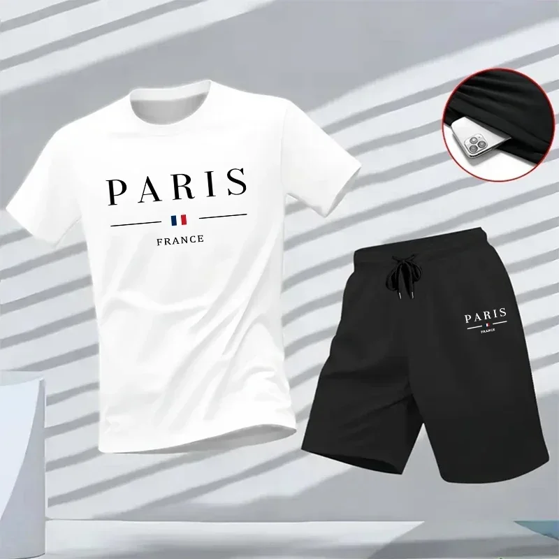 

Casual Quality New Two-piece Set Versatile Shorts-sleeved T-shirt and Sport Short Daily Men's Tracksuit Summer Outdoors Jogging