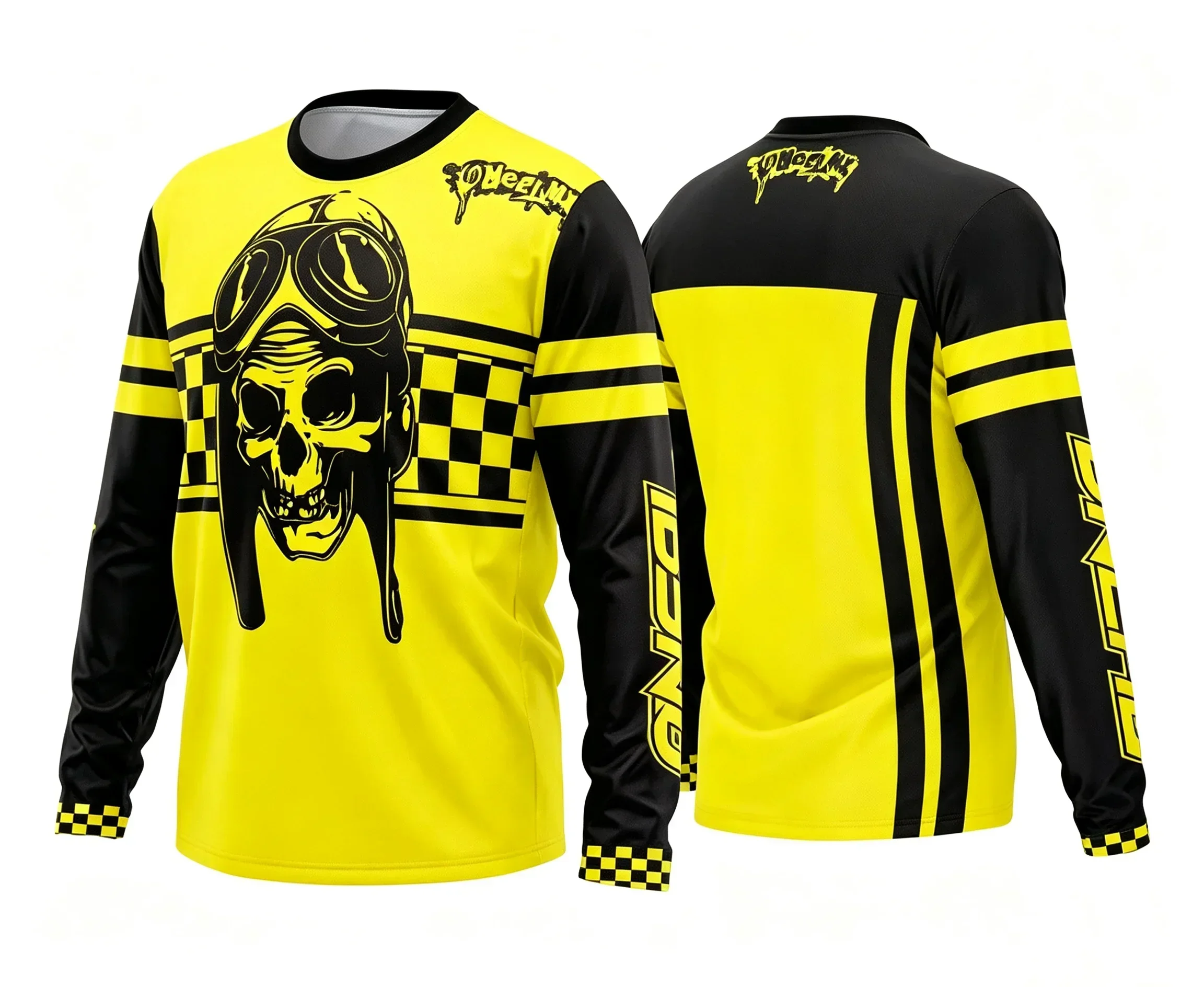 Men's Motocross Jersey Long Sleeve Dirt Bike Racing Shirt, Breathable Quick Dry MX Offroad Motorcycle Riding Top Men Clothing