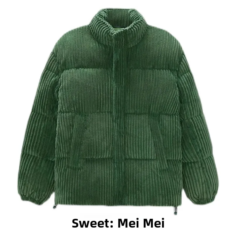 

Теплый хлопковый джет, мужское зимнее вельветовое пальто в стиле ретро с застежкой-молнией, молодежное повседневное пальто со стойкой