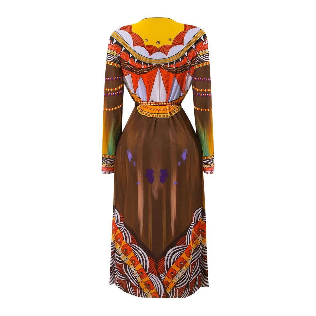 S - XXL 2026 Neues bedrucktes Langarm-Badekleid mit Überwurf, einteiliger Badeanzug für Damen, Badebekleidung, Badeanzug, Schwimmanzug V7346 – Detail 7