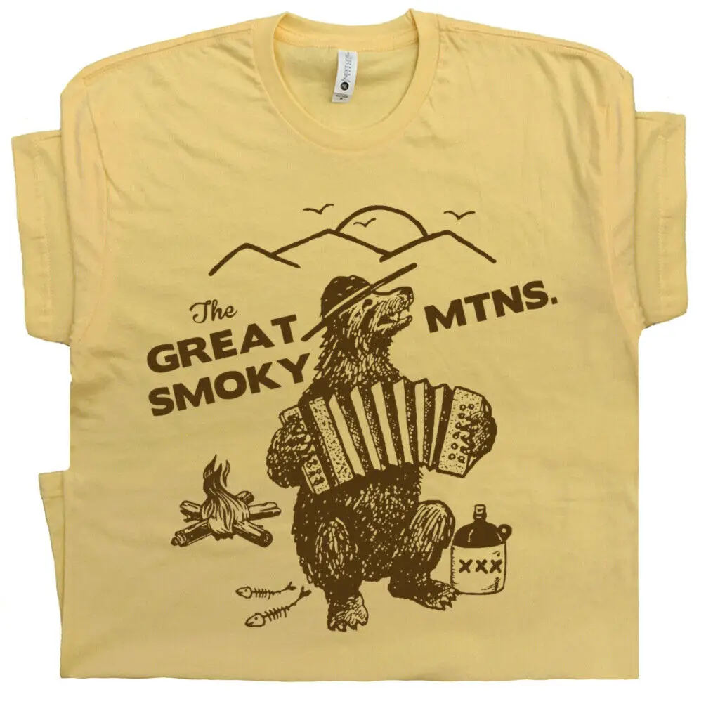 The Great Smoky Mountains T Shirt Smokey Bear Hiking Bluegrass Appalachian Trail