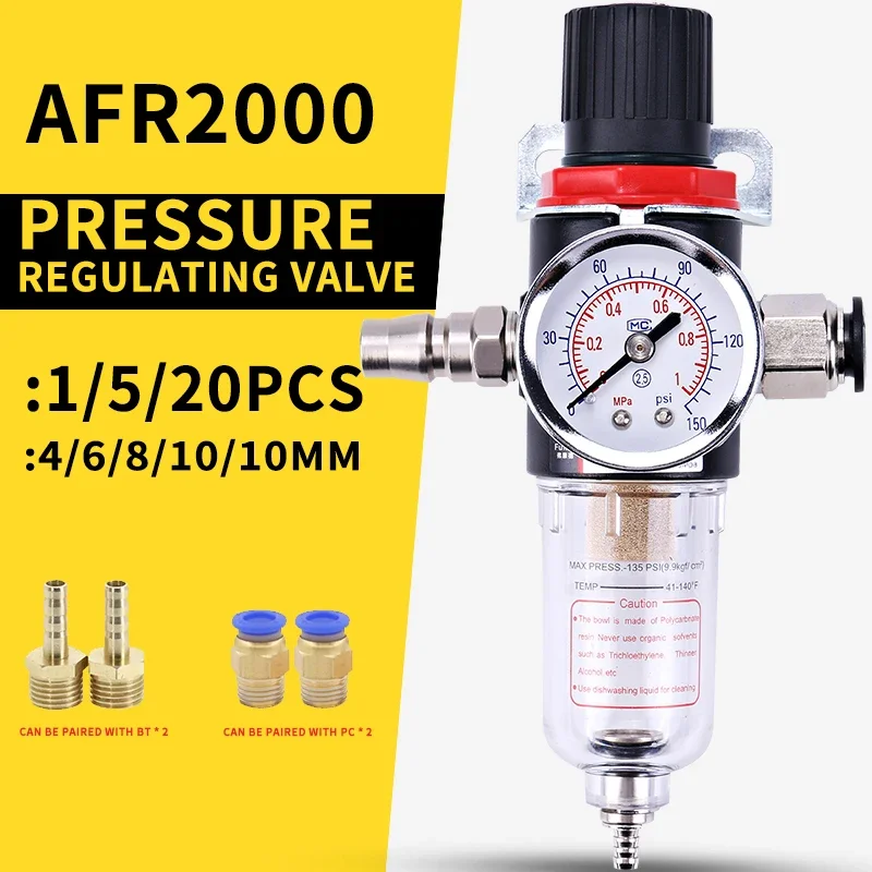 

Afr-2000 1/4 Pneumatic Filters AFR2000 Pneumat Filter For Air Compressor Moisture Separator Pressure Regulator Oil Water