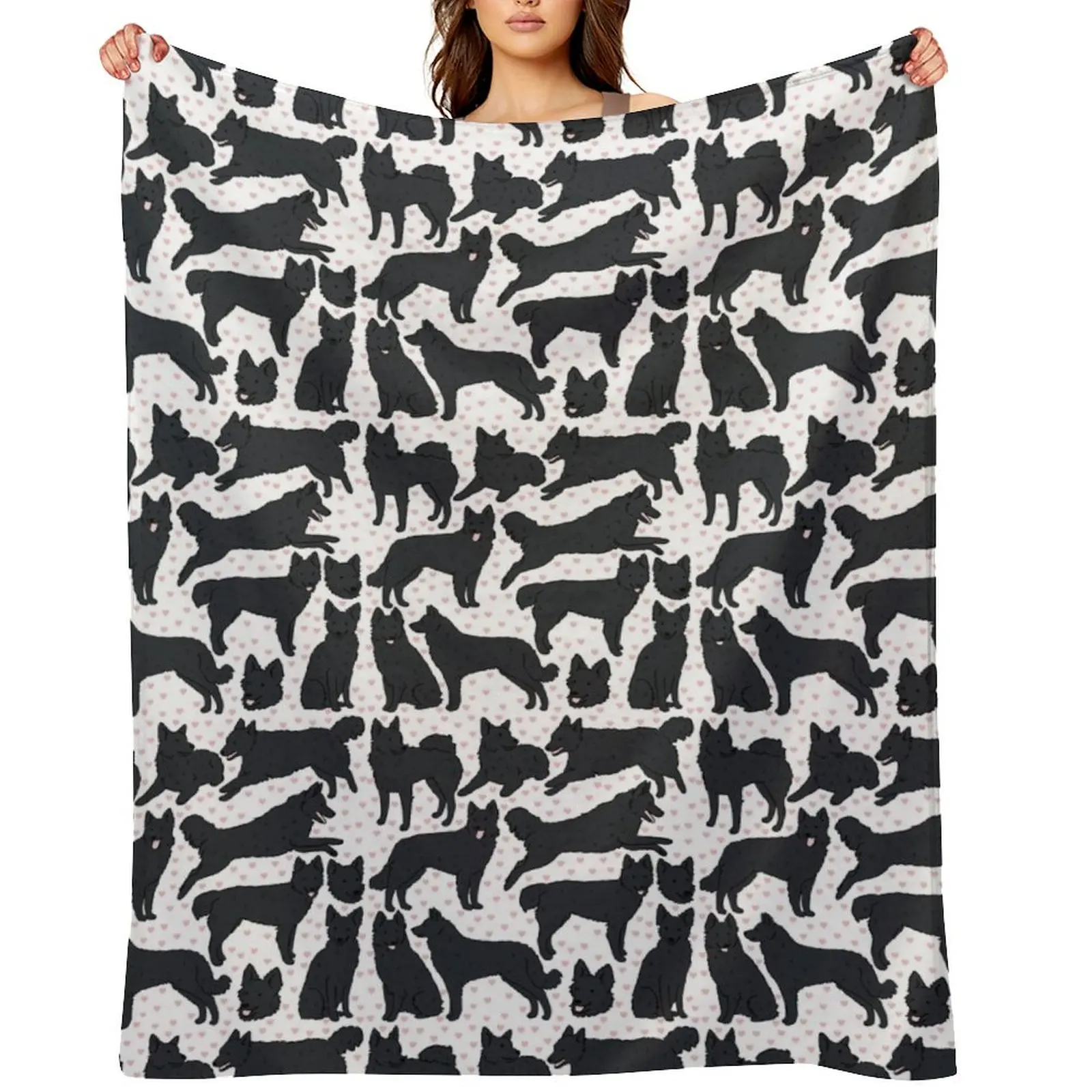 لطيف Mudi الأسود الكلب نمط رمي بطانية أريكة رمي البطانيات القطبية الدافئة لبطانيات السرير