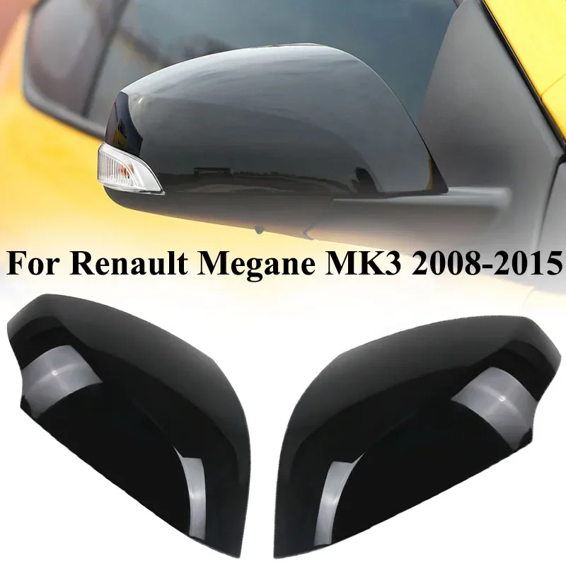 For Renault Megane III 2008-2015 – Glossy Black Side Mirror Cover Cap, Wing Rearview Trim