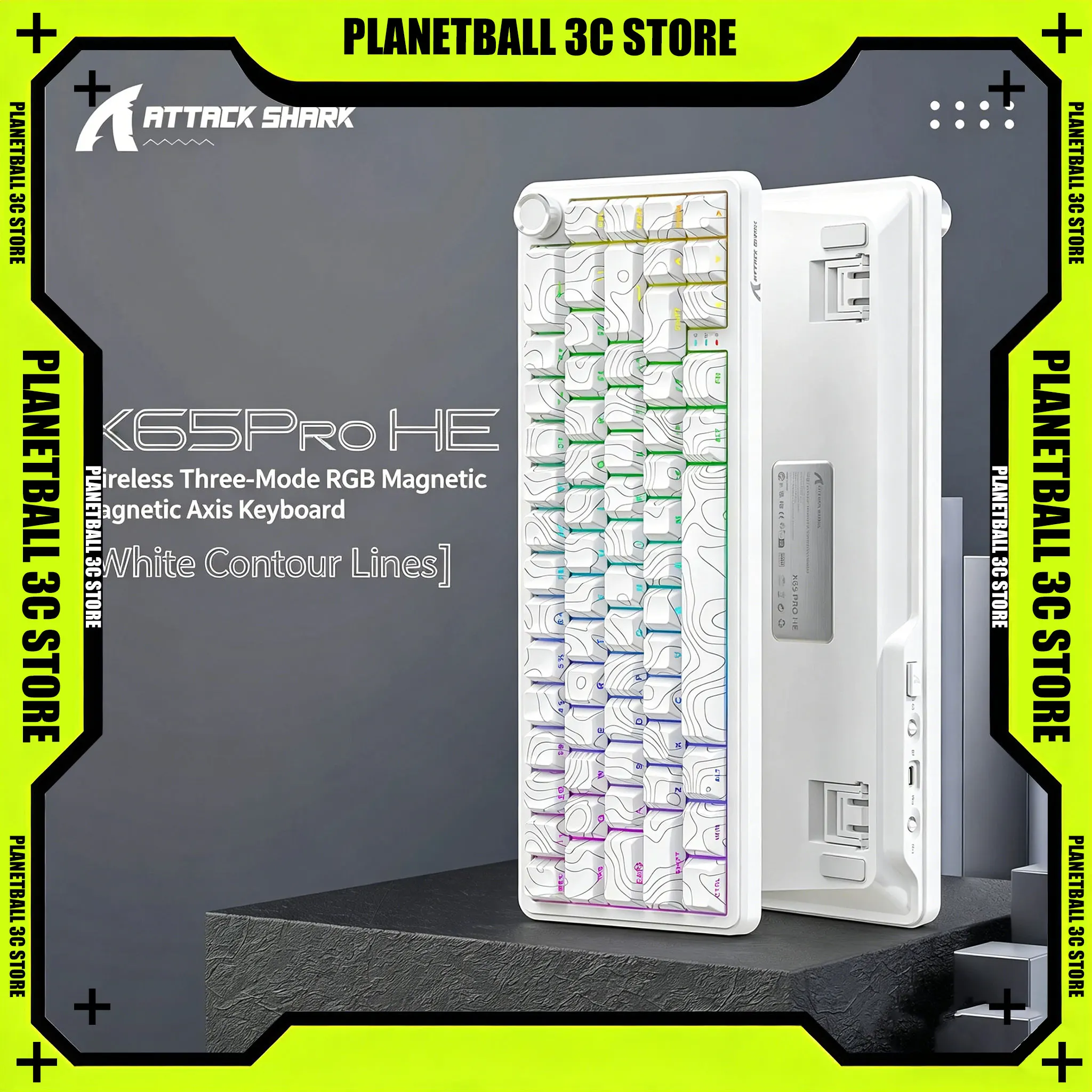 Wireless 3Mode Mechanical Gaming Keyboard ATTACK SHARK X65PRO HE Magnetic Switch 8000Hz 0.01mmRT Accuracy Rapid Trigger