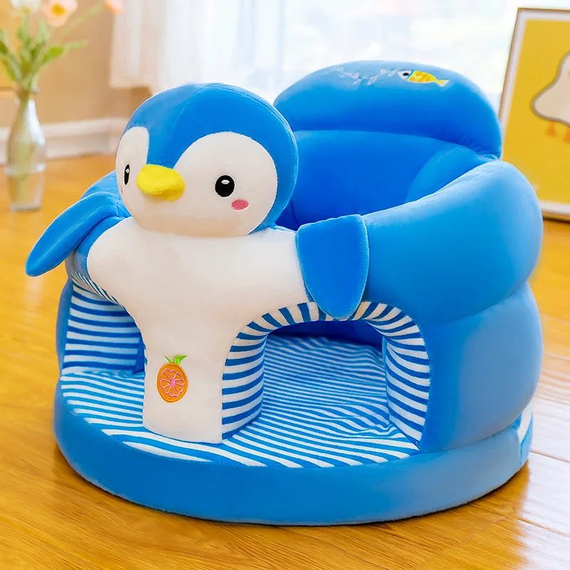 1pc Baby Sofa Support Seat Cover Toddler Cartoon Plush Chair Learning To Sit Comfortable Washable without Filler Cradle ﻿