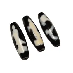 Tibet Feng Shui Guanyin Totem DZI Beads 12*38mm Chalcedony Agate Beads Men&Women Amulet Jewelry DIY Free Shipping