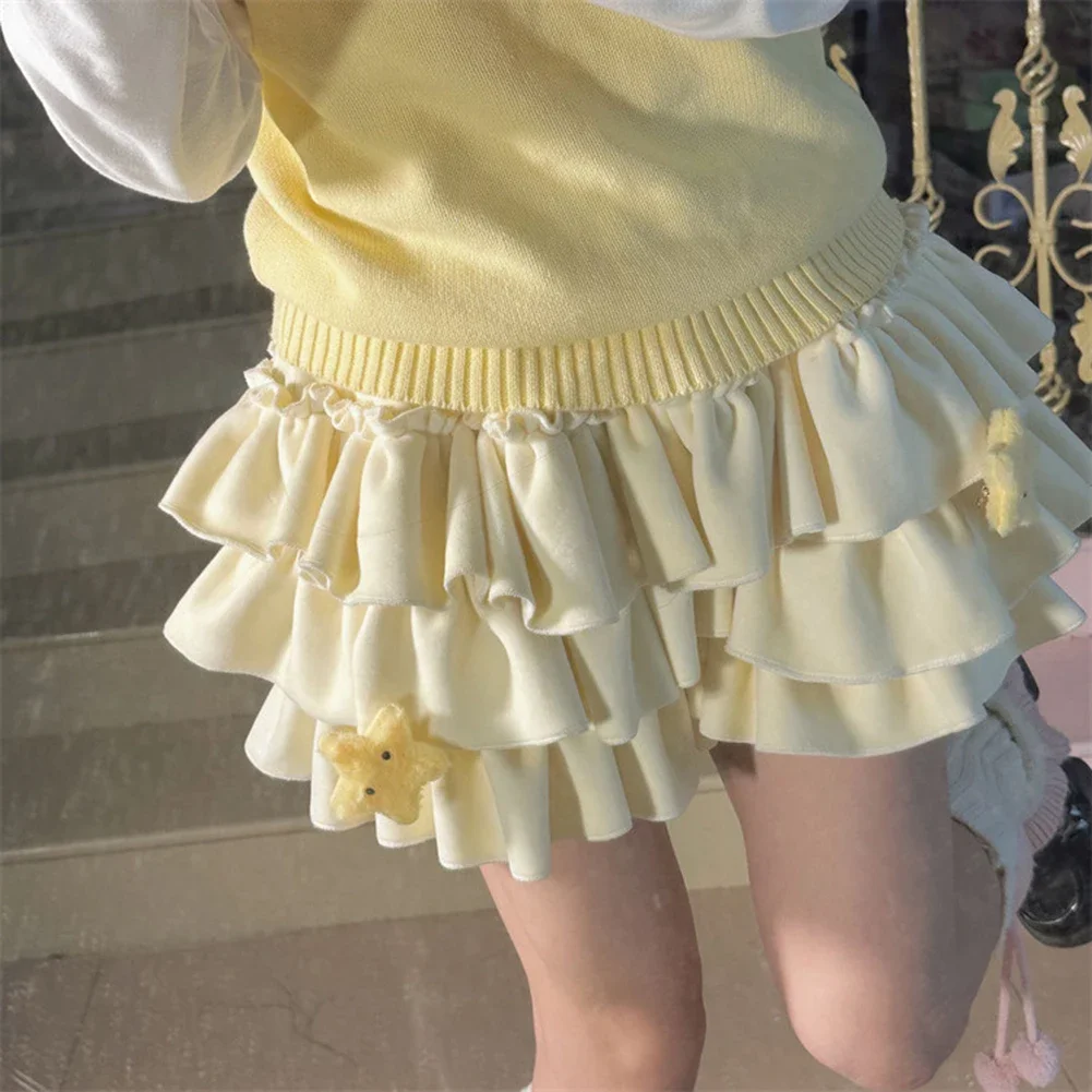 

Casual Everyday Use Elastic Waist Culottes Cute Casual Skirt Versatile Seasonal Skirt Fashionable Club Skirt For Daily Wear
