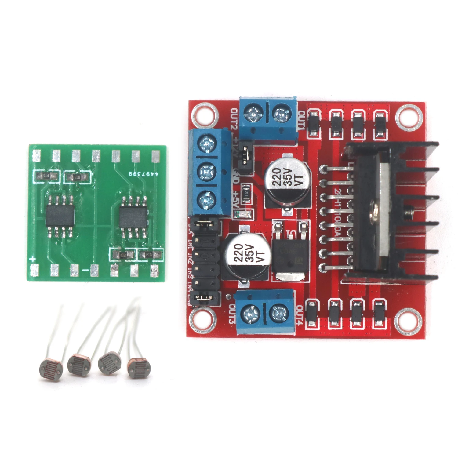 Imagem -03 - Dual Axis Solar Tracker Rastreador Automático Solar Sensor de Rastreamento w L298n Motor Drive Board w 4x5539 Photoresistor dc 12v