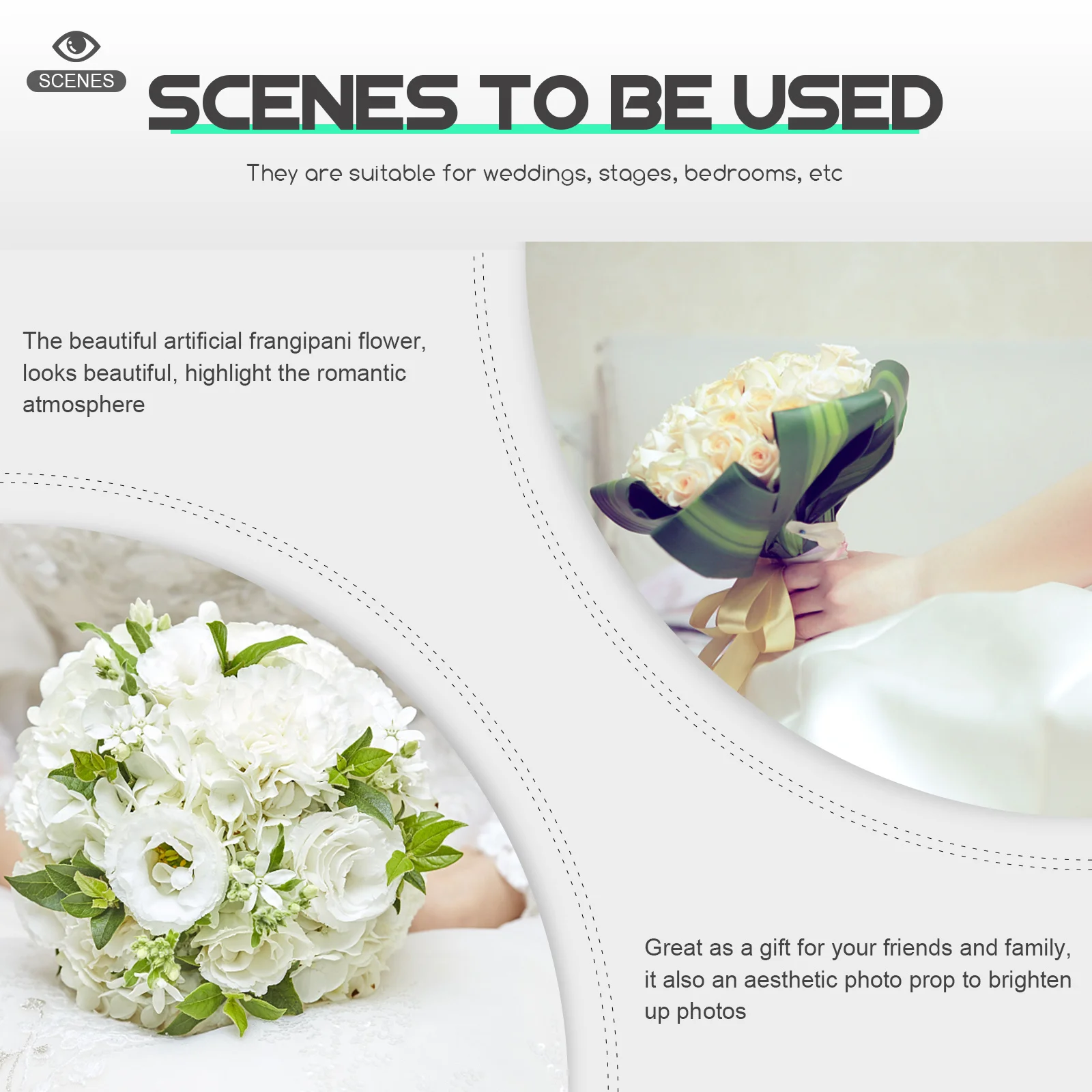 

100Pcs Artificial Frangipani Flower Decorations Hawaiian Fake Plumeria for Wedding Party Beach Vacation DIY Hair Clip Garland