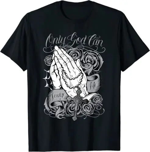 Only God Can Judge Me Chicano Low Rider Graphic Art Tees T-Shirt