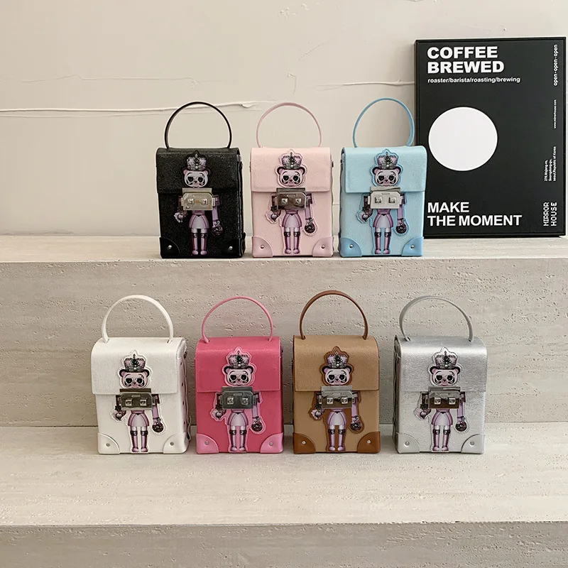 

Academy of Magic Printed Teen Student Girl Casual Belt Buckle Shoulder Box Bag Creative Cartoon Fashion Bag