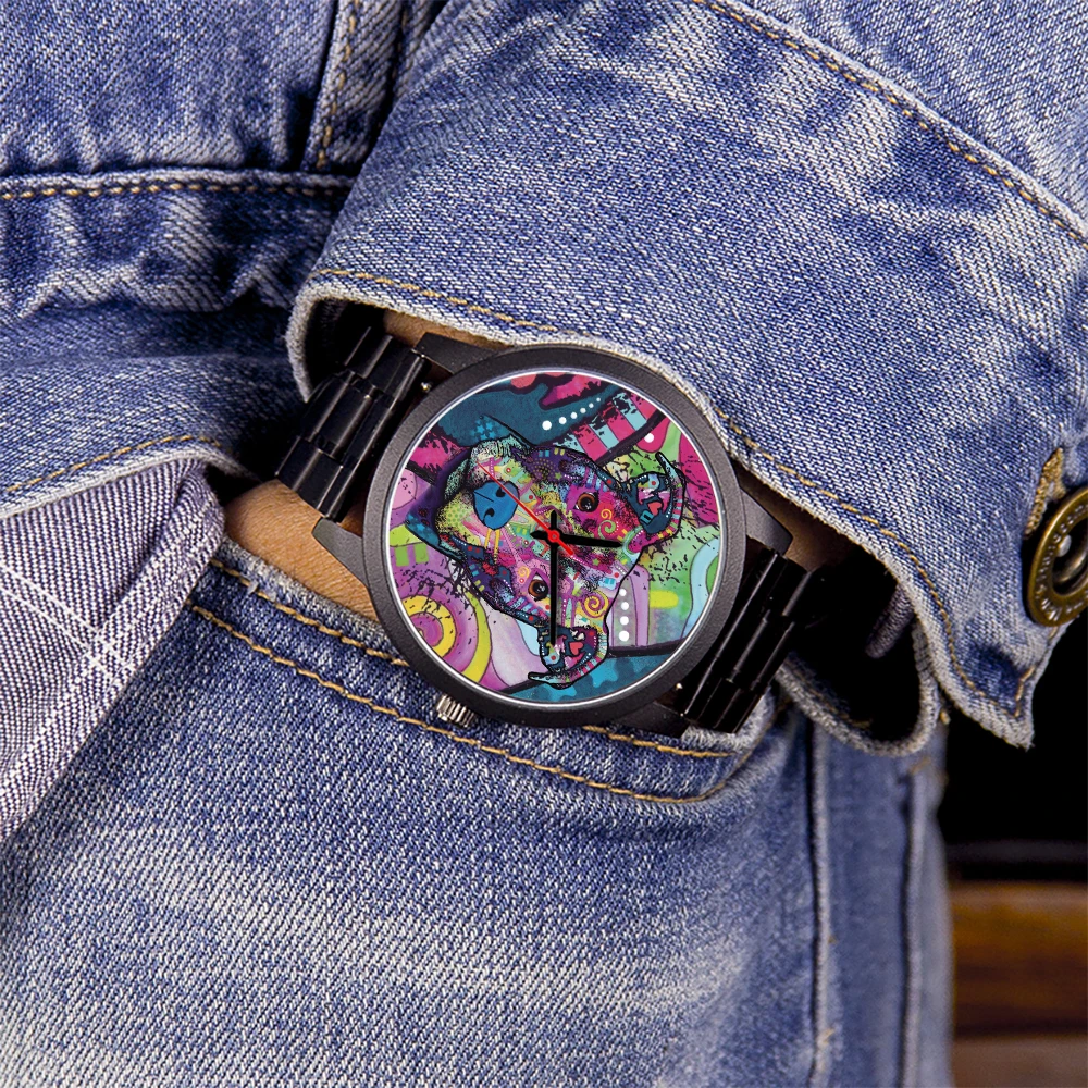 นาฬิกาข้อมือควอตซ์สีโรสโกลด์/สีเงิน ขนาด 45/38 มม. สำหรับผู้ชายและผู้หญิง ของที่ระลึก สายสีดำ ของขวัญ