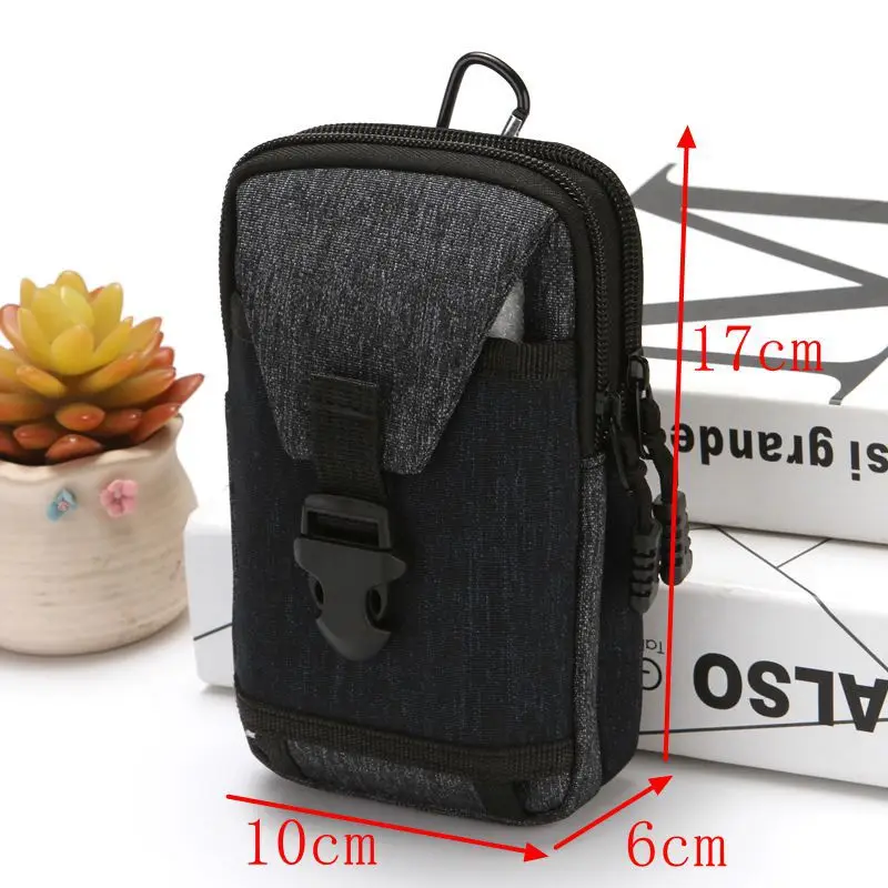 7-Inch Mobile Phone Portable Waist Pack Large Capacity Cigarette Change Waist Belt Bag Large Change Pocket Bag for Carrying