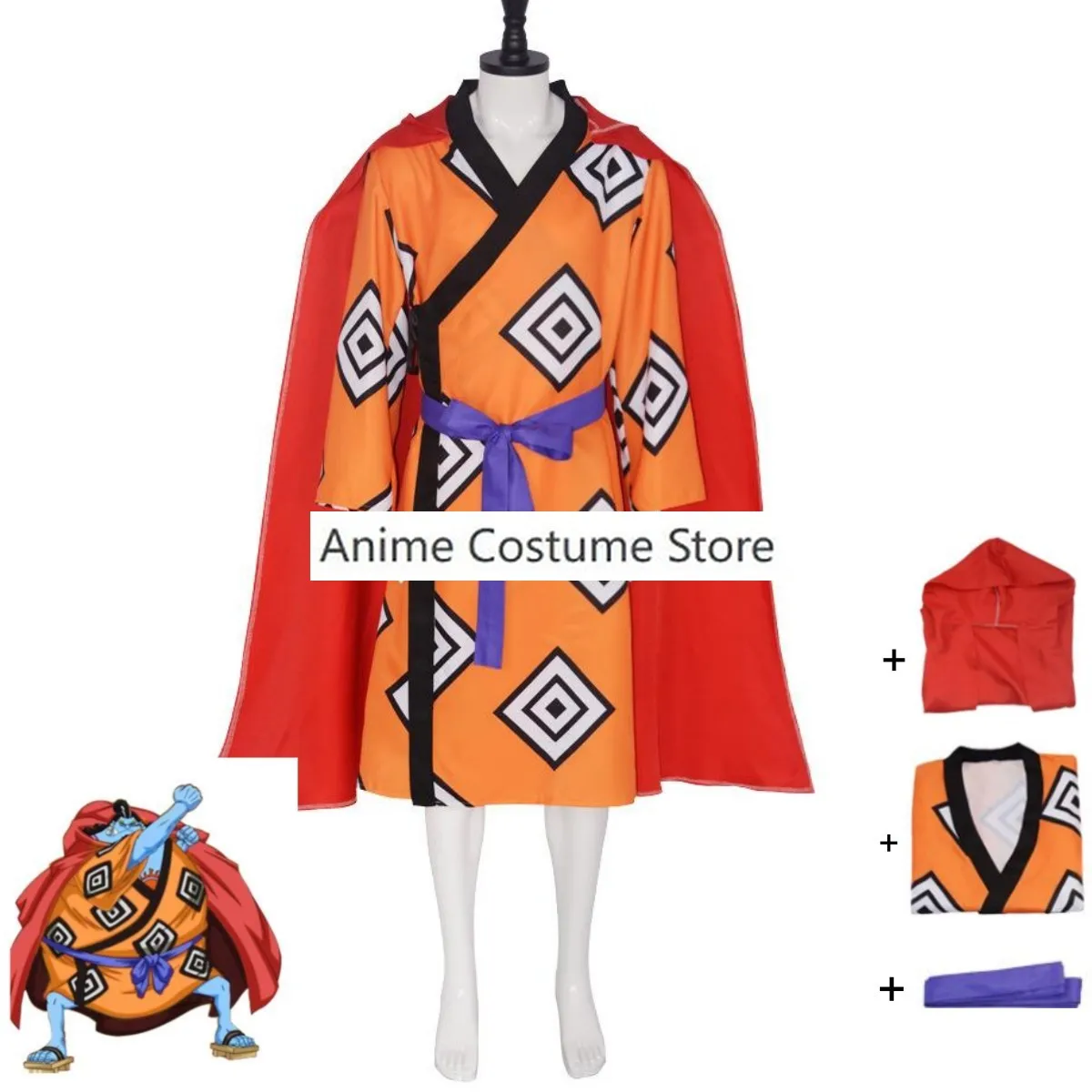 Anime Jinbe Cosplay Costume Oka Shichibukai Thousand Sunny Japanese  Kimono Bathrobe Cloak Adult Man Halloween Party Suit