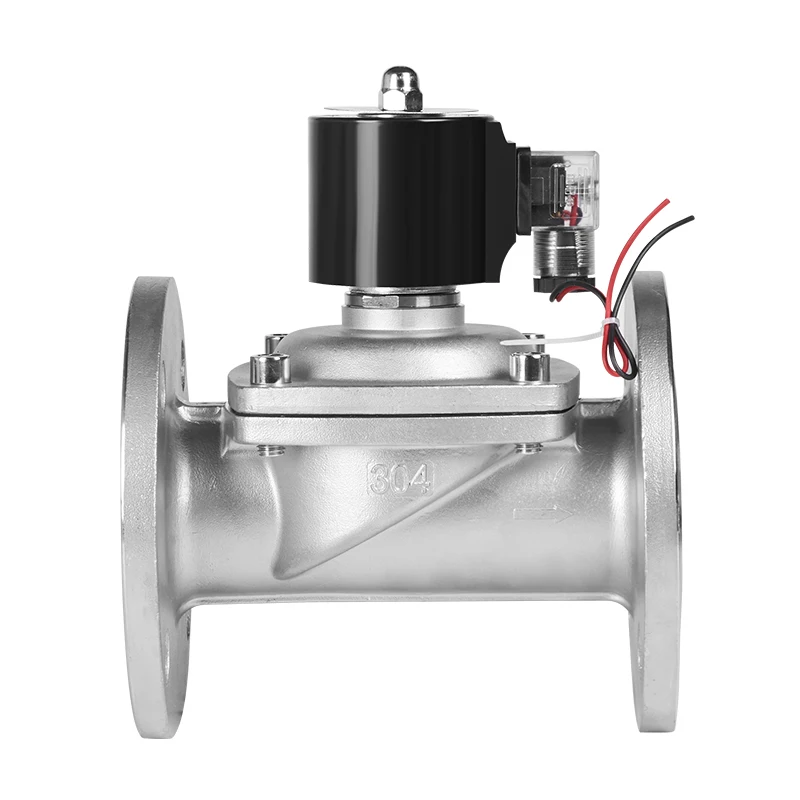 304 stainless steel flange solenoid normally closed water valve 4 6 minutes 1 inch weak corrosion resistant copper coil 220V24