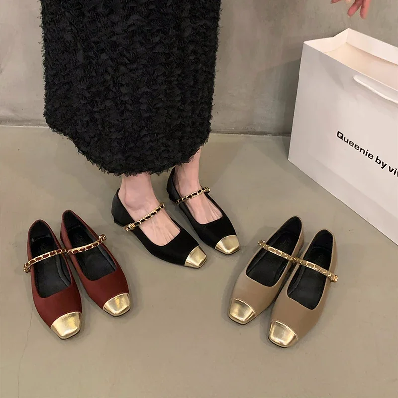 

2025 Spring Women Mary Jane Shoes Fashion Shallow Mix Colors Shoes Laides Soft Sole Comfort Street Style Flats Shoes