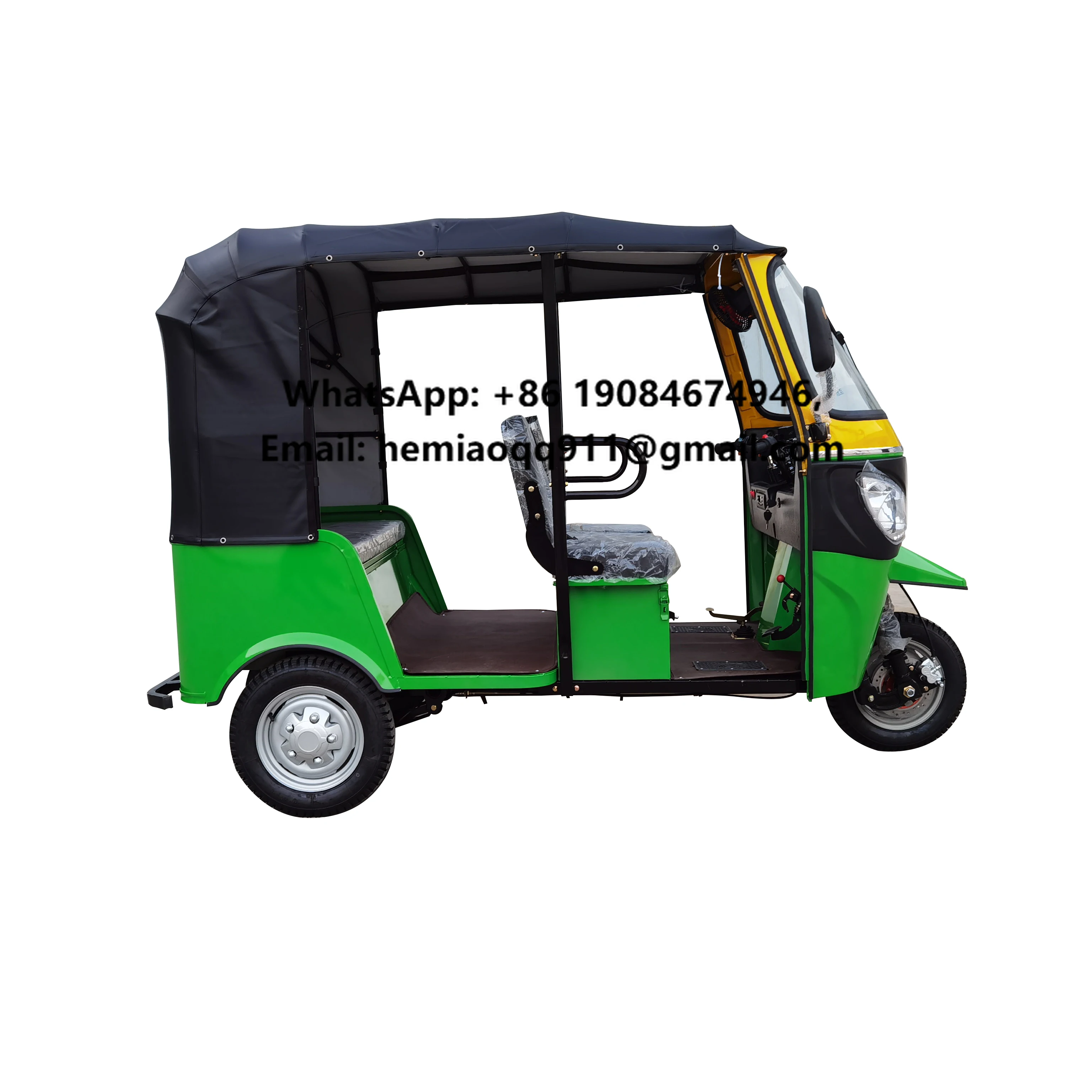 Mototaxi Económico de 200 CC, Triciclo para 6 Pasajeros, Tuk Tuk Bajaj de la India para Adultos