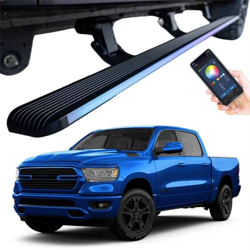 

Выдвижные электрические пороги-подножки с LED-подсветкой для пикапов RAM 1500 TRX 2500 2020-2022 годов