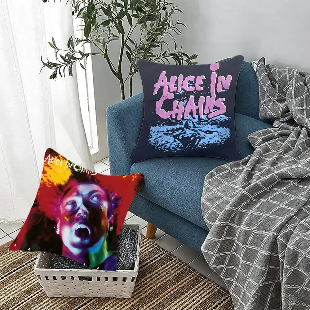 Grunge Rock-Band A-Alice In Chains Cushion Cover Fluffy velvet Nordic style plush Living room sofa decorative