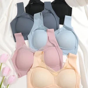 1 adet kadınlar dantel spor sütyen-artı boyutu dikişsiz sutyen bralette backless bayan büstiyer sutyen yelek kadınlar için birleştirir şok geçirmez, kablosuz, L-3XL 6 Büyük satış-yastıklı sütyen-no. 6