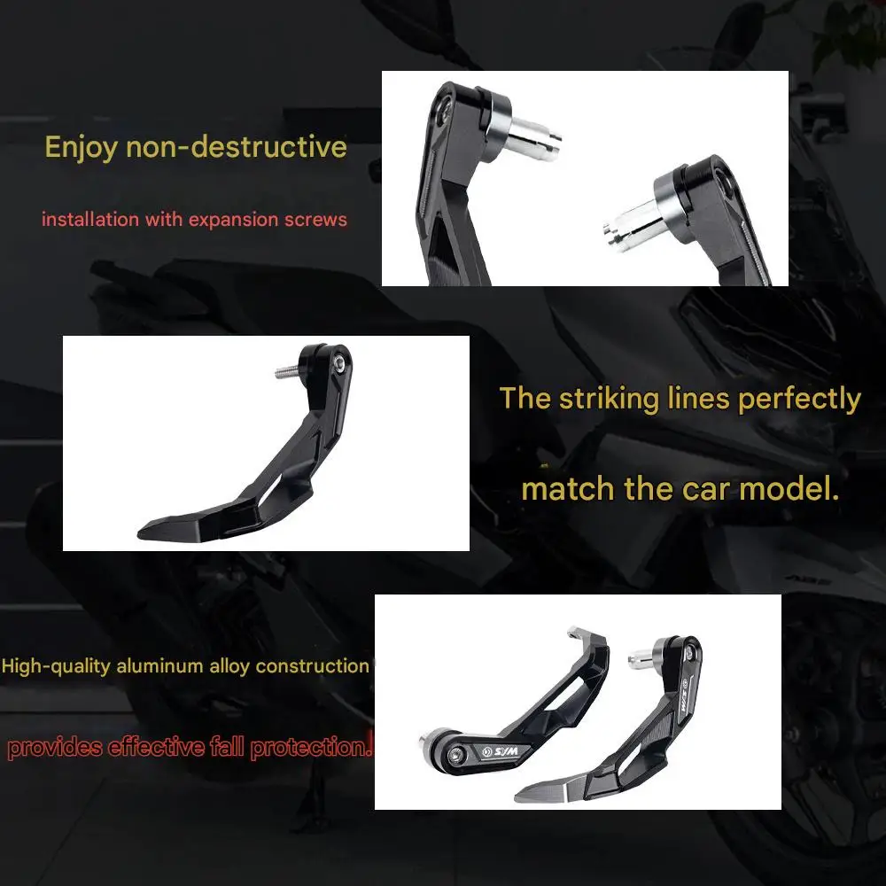 FOR SYM Husky150/300 ADV Cruisym150/250/300 Modified Handguard Bow, Dual Functions Crash Protection  Wind Resistance, Blackened
