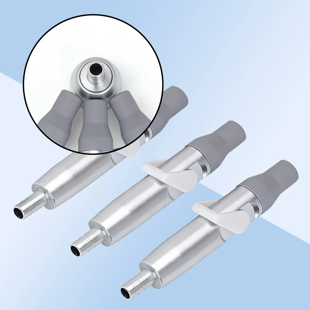 3PCS 5PCS Dental Weak Suction Handle Saliva Ejector with Valve Tip Adapter and Gray Silicone Cover for Oral Hygiene
