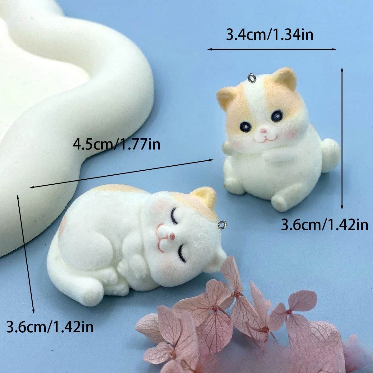 10 pz 3D Simpatico Cartone Animato Floccaggio Gatto Arancione Pendenti E Ciondoli Peluche Animale Ciondolo In Resina Per Il Telefono Portachiavi Orecchino Artigianato FAI DA TE Gioielli Fare