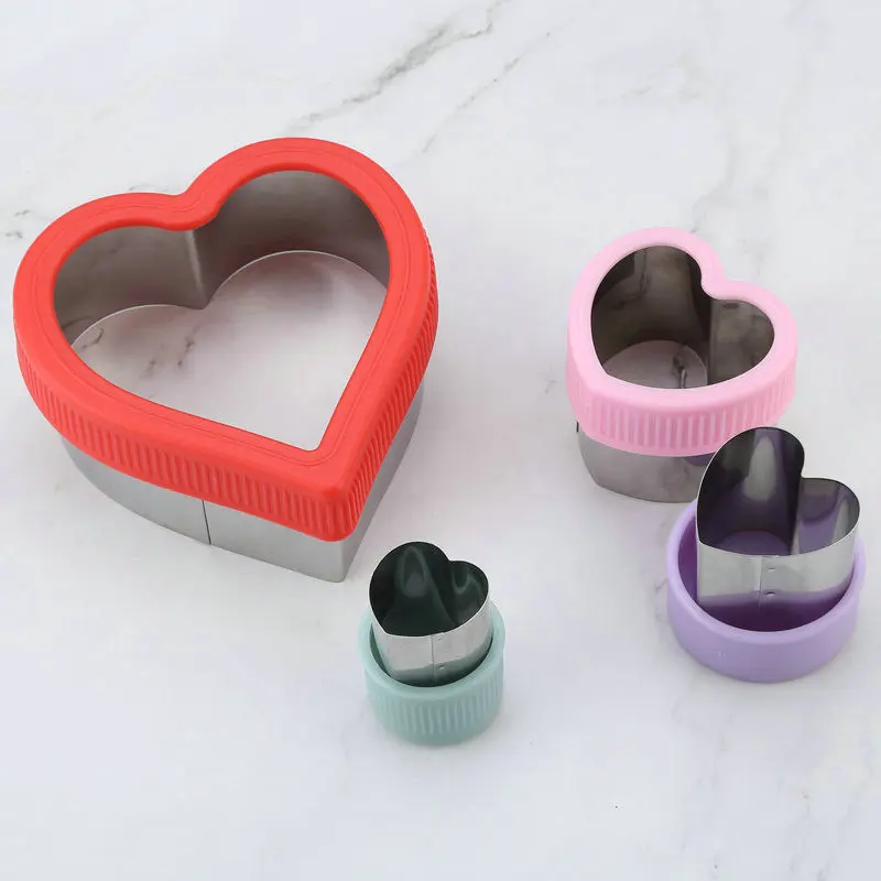 Stainless steel heart-shaped cookie cake printing mold