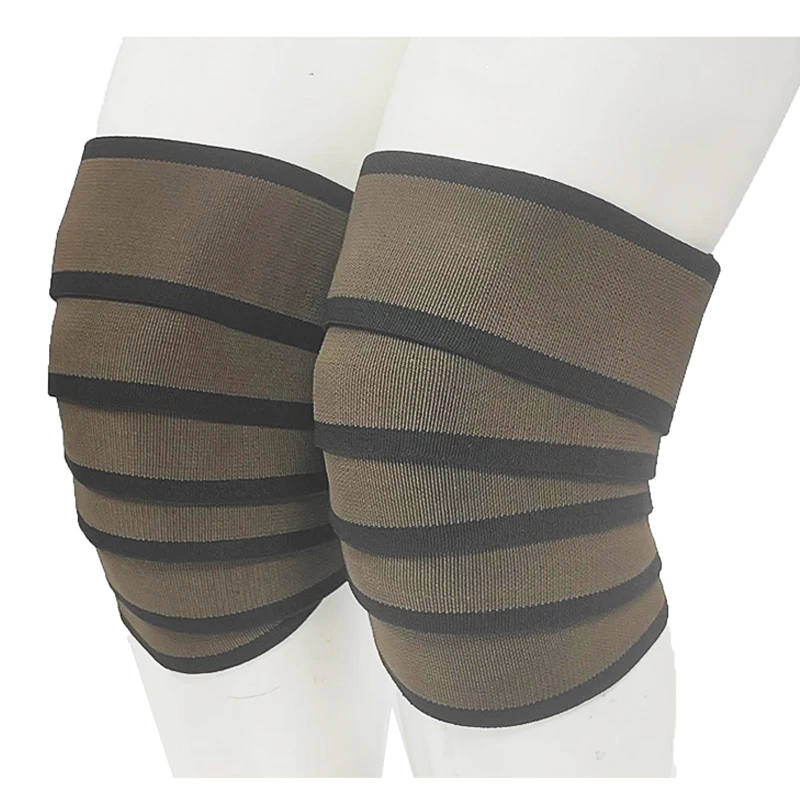 One Set Medium Stiff Wrist Strap&Weightlifting Knee Wrap 2.5m,Knee Straps without Magic Tape,Weightlifting Knee Support Strap